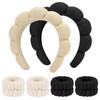 WHAVEL 6PCS Terry Cloth Spa Headband and Wristband Set, Makeup