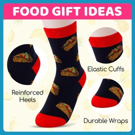 Kids Crazy Socks for 4-6 Years - Funny Fun Kids Holiday Gifts, Pizza Taco Pineapple Avocado Socks, 4 Pack