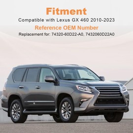 JDMON Sun Visor Left Driver Side Compatible with Lexus GX460 2010-2023 Replace 74320-60D22-A0 7432060D22A0(Gray)