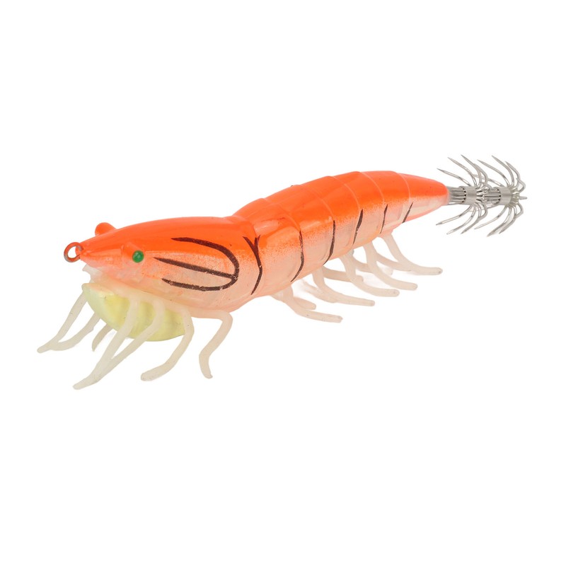 5pcs Wood Shrimp Bait Artificial with Counterweights Double Pileate Hooks