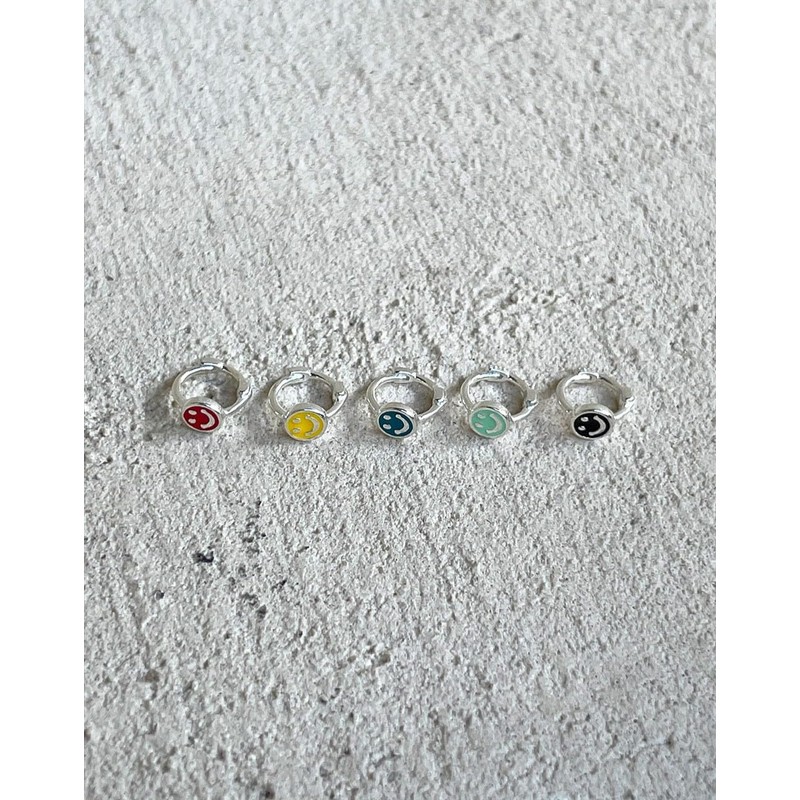 SILVER 925 Anna Flair AE223035 Colorful Smile One Touch Earrings,