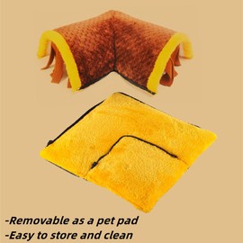 Guinea Pig Hideout Tunnel House Large, 35 x 35 x 15 cm, Removable Cosy Guinea Pig Skins and Tubes Fleece for Cage Corner Rat Toy, 1 Molar Stone