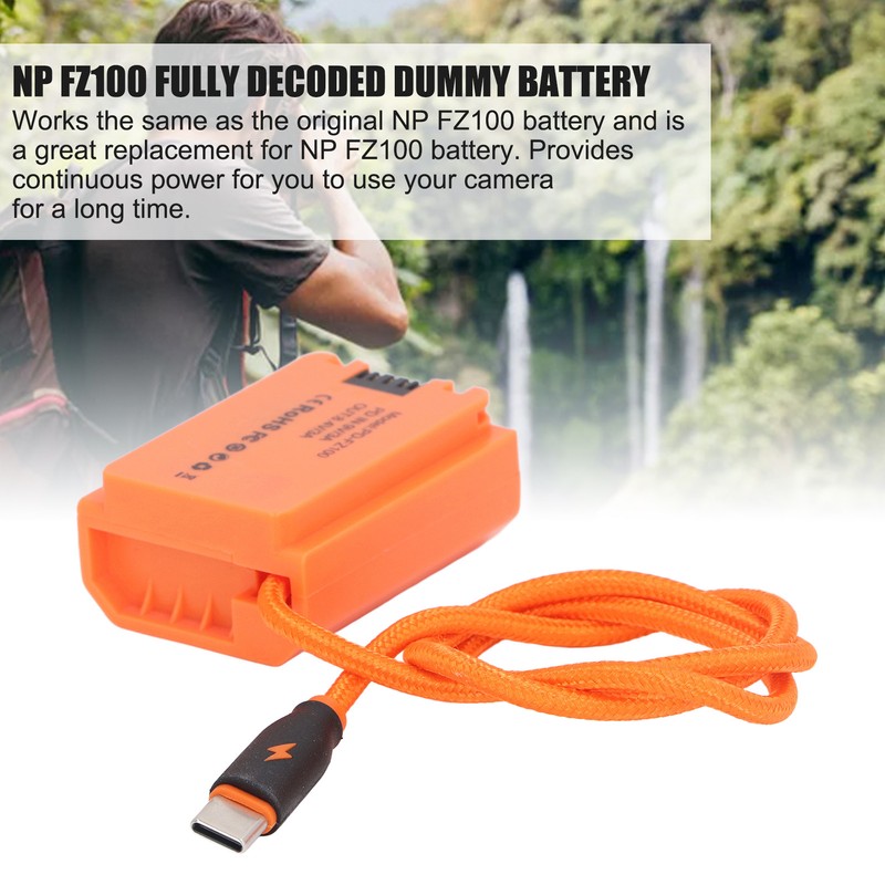 Fully Decoded NP FZ100 Dummy Battery Type C to FZ100