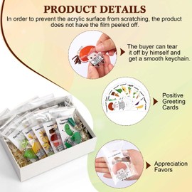 Siifert 100 Sets Emotional Support Funny Keychains Appreciation Gifts for Coworkers Employee Positive Back to School Gifts