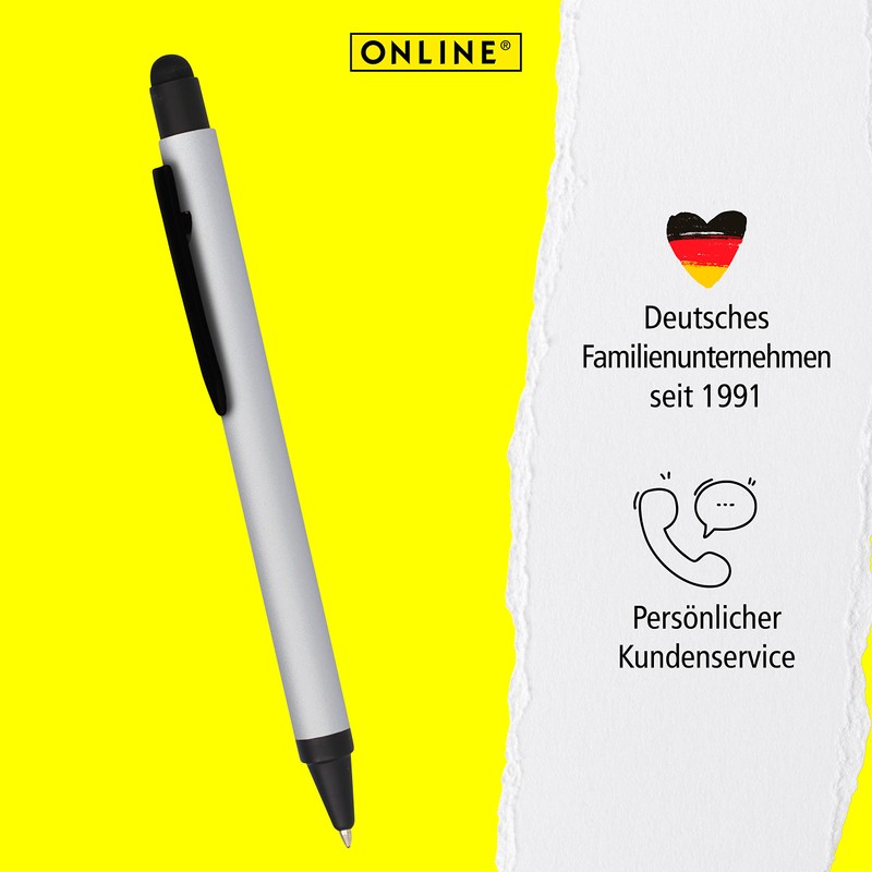 Online Ballpoint Pen Aluminium Stylus Silver, Retractable Ballpoint Pen Made