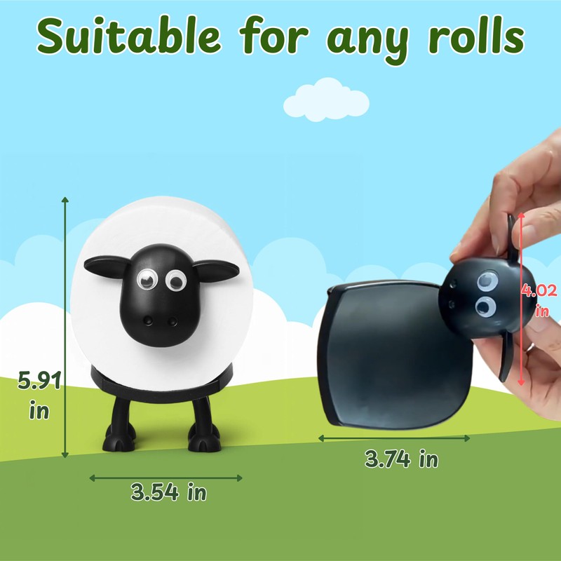 Sheep Toilet Paper Holder for Bathroom Decor, Sheeps Toilet Roll