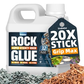 Shabebe Rock Glue for Landscaping - 32OZ Mulch Bond with Grip Max for Strong Adhesion of Rocks, Gravel&Mulch, Long-Lasting Non-Toxic, Weather-Resistant Gravel Binder for Pebble, Pine Straw