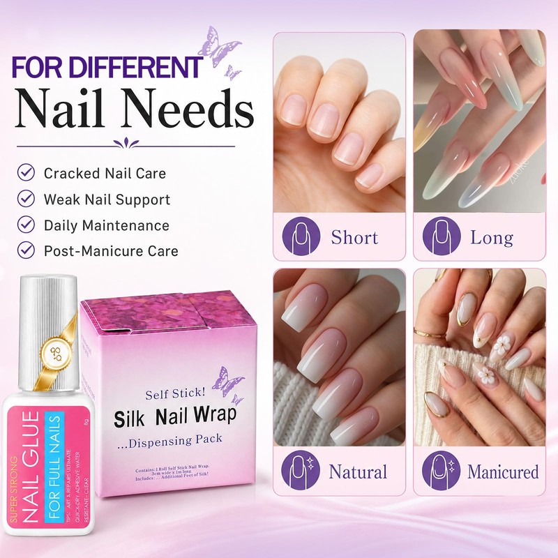 Broken Nail Repair Kit for Cracked, Split and Torn Fingernails
