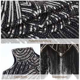 WILDPARTY 20s Costume Women's Charleston Dress, Flapper Dress with Sequins Beads Fringe Net Stockings, Dresses 20s Accessories, Vintage Mafia Costume Women's Cocktail Dress