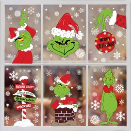Christmas Window Clings Christmas Window Clings 8Sheet Christmas Decorations Christmas Window Sticker Christmas Window Decals Christmas Window Stickers Home School Office Christmas Party Supplies