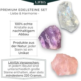LAVISA LAVISA Wasserstein Mischung | Premium Edelsteine fr Edelsteinwasser | echte unbehandelte Natursteine, Rohsteine und Kristalle | Energiesteine und Mineralsteine fr Trinkwasser (Grundmischung)