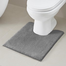 Madison Park Marshmallow Bathroom Rug Non Slip, Luxrurious Plush Bath Mat, Absorbent, Quick Dry, Spa Design Bath Room Décor, 20x24, Grey