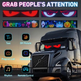 Programmable LED Matrix Panel for Advertising & DIY Use,35.35"x7.56" Huge Scrolling 5V LED Sign for Car Business Shop Bar Party Festival Home Decor,App & Remote Control