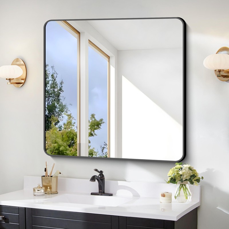 FORBATH Bathroom Mirror 30" x 30", Large Square Wall Mirror