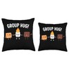 Group Hug Camping Campfire Chocolate Marshmallow S'Mores Throw Pillow