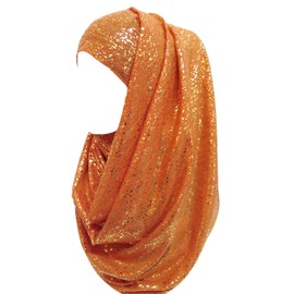 Lina & Lily Sparkle Shimmer Gold Glitter Women's Hijab Muslim Head Wrap Scarf Shawl Lightweight (Burnt Orange)