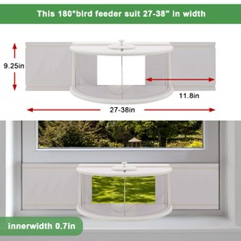HIEDUYT Window Bird Feeders for Viewing Durable in Window Bird Feeder in Window for Viewing with Clear Panel Large Wooden Bird Feeder for Inside House Attracting Wild Bird Feeder
