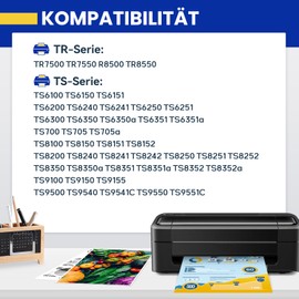 580 581 XXL Printer Cartridges Compatible with Canon PGI-580 CLI-581 XXL for Pixma TS8150 TS8151 TS8152 TS8250 TS8251 TS8252 TS8350 TS8351 TS8352 TS9150 TS9150 TS9155 5 (6 pack, 6with photo blue)