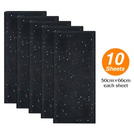 ASTARON Glitter Tissue Paper for Wrapping 50x66cm, Glitter Paper Black Tissue Paper Sheets for Bouquet Packaging Christmas Birthday Gift Wrapping Crafts Supplies 10 Sheets