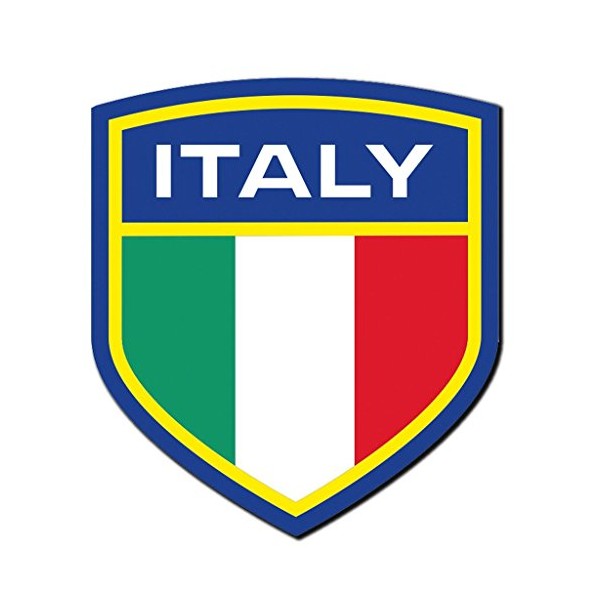 2 x 10cm/100mm Italy Flag Crest Italian Window Cling Sticker