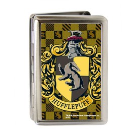 Buckle-Down Business Card Holder - Hufflepuff Crest Golds/Black - Large