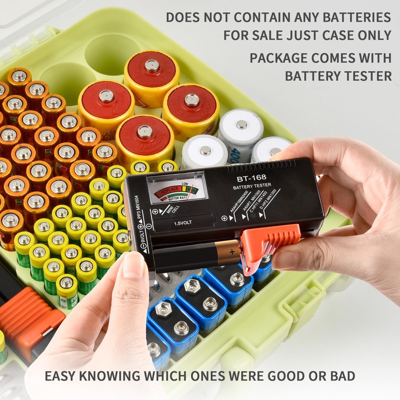 Aptbyte Battery Organizer Storage Holder Box Case with Tester- 269