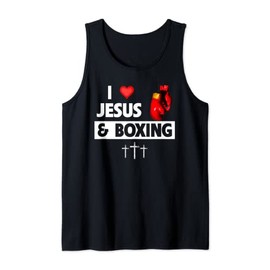 I Love Jesus and Boxing Gloves Club Fighting Punching Bag Tank Top