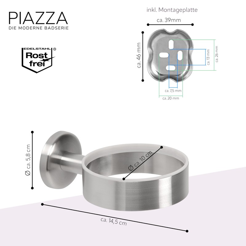Piazza Bathroom Range Hairdryer Wall Mounting High quality Stainless Steel