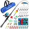 PLUSINNO Kids Fishing Pole with Spincast Reel Telescopic Fishing Rod
