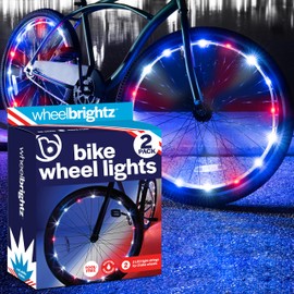 Brightz WheelBrightz 2-Pack Bike Wheel Lights (Red, White, Blue) - Perfect for Boys Bike Accessories & Bicycle Decorations for Superhero, Patriotic, or Police Themed Bicycles