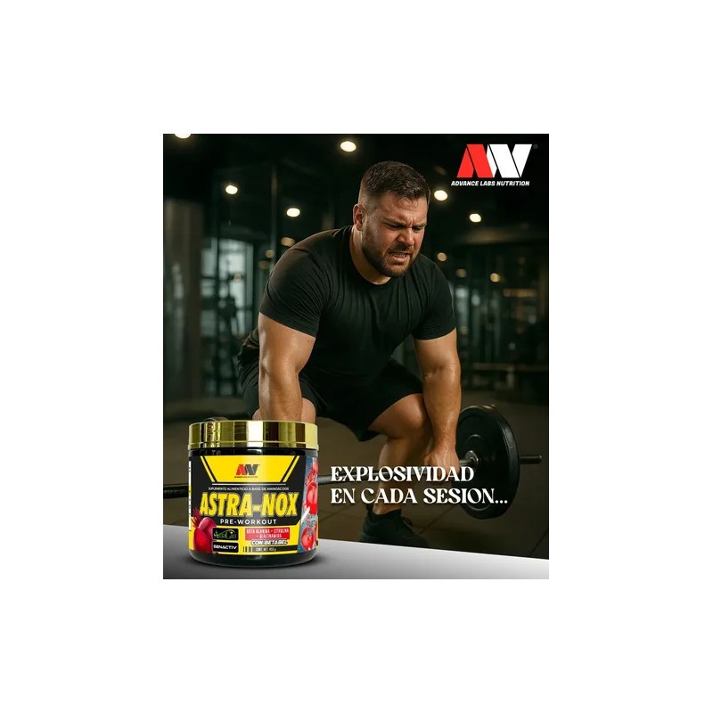 Advance Labs Astra-nox Pre-workout Con Astragin, Senactiv Sabor Gomitas