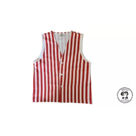 Boots and Brothers Adults Red & White Striped Costume Vest - Barbershop Quartet Bartender MISPRINT - 2XL