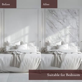 Marble Peel and Stick Wallpaper (39" x 118", High-Gloss, White, 2-Pack) Self-Adhesive Renter Friendly Contact Paper Removable Waterproof Vinyl Faux Granite Décor for Furniture Upcycling