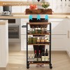 Asgolion Slim Storage Cart, 4 Tier Rolling Cart with Handle,