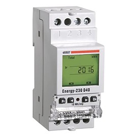 VEMER VE429710 ENERGY-230 D40 Digital Electricity Meter with LCD Display, Single-Phase Active Electricity Meter, Mounting on DIN Rail, White