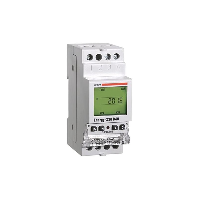 VEMER VE429710 ENERGY-230 D40 Digital Electricity Meter with LCD Display,
