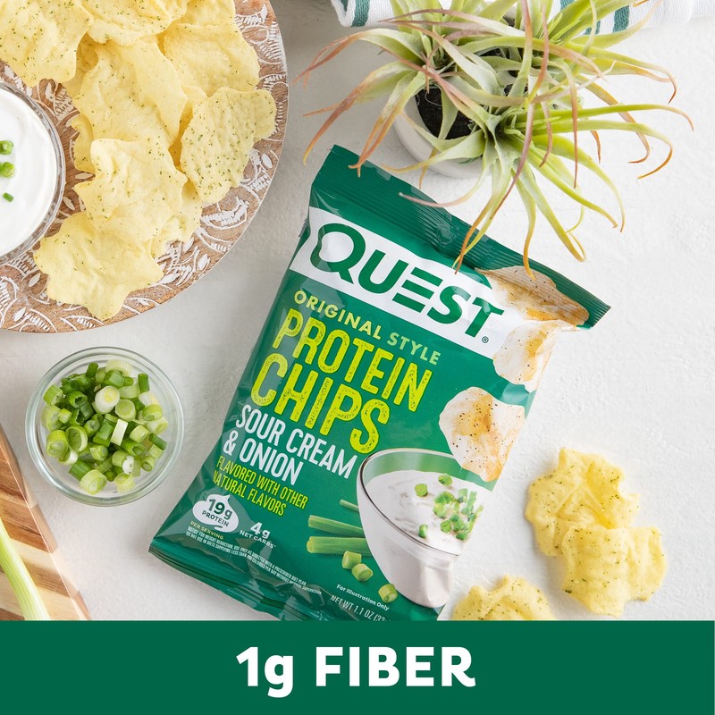 Quest Nutrition Sour Cream & Onion Protein Chips, 19g Protein,