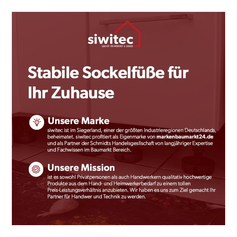 siwitec 20 x Black Base Foot Complete Set 100mm Includes