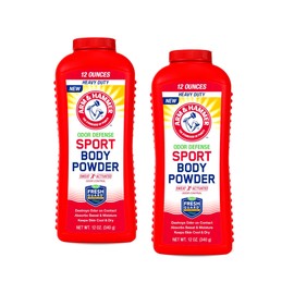 Arm & Hammer Odor Defense Sport Body Powder, Sweat-Activated Odor Control with Fresh Guard Technology, Destroys Odor on Contact, Absorbs Sweat and Moisture, Keeps Skin Cool & Dry, 12 oz (Pack of 2)