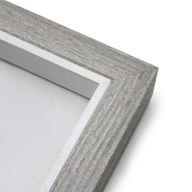 Afuly 6x4 Photo Frame Grey Wooden Deep Picture Frames with White Thick Edge for Wall Desk Decor Family Friends Gifts, 2 Pack