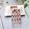 24Pcs Red Brown French Tip Press on Nails Medium Almond