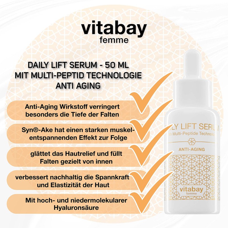 Vitabay Daily Lift Serum 50 ml, With Multi-Peptide Technology for