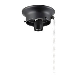 Aspen Creative 22101-01-1, Flush Mount Ceiling Fixture Shade Holder Kit with On/Off Pull Chain Switch in Matte Black Finish 3-5/8" Fitter, 4-7/8" Diameter x 1-7/8" Height