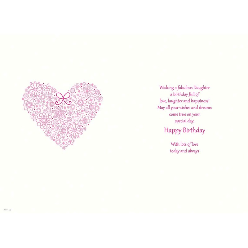 Piccadilly Greetings Contemporary Birthday Card Daughter - 9 x 6