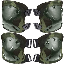 Catsobat Survival Game Protector, Knee Pat, Elbow Pat, Elbow Pads, Knee Pads, Sports & Outdoor Activities (WOOD Camouflage 2)