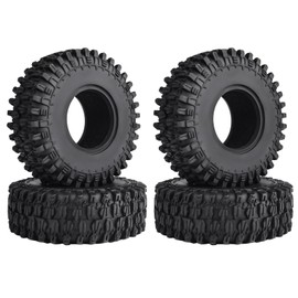HobbyPark 1.0 Tires SCX24 Tires Soft Rubber for 1/18 TRX4M Axial SCX24 Gladiator Bronco C10 JLU Deadbolt B17 Betty 1/18 1/24 RC Crawler Car, 4PCS (53x19mm)