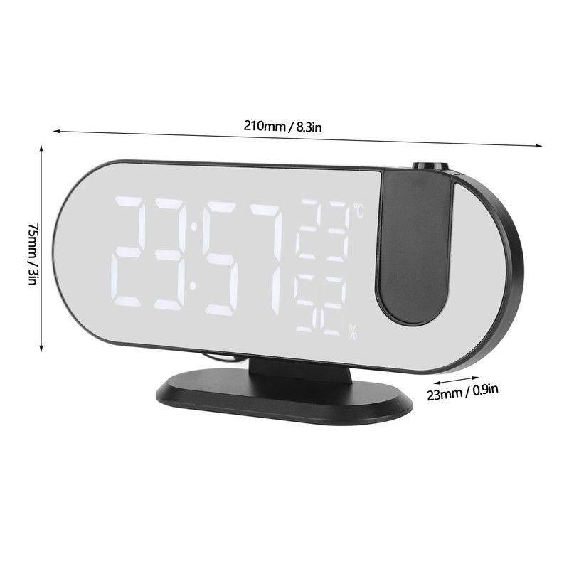 Projection Alarm Clock LED Digital Photosensitive Electronic Clock with 180