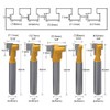 Gasea 5pcs 1/4" Shank Handle T-Slot Cutter Router Bit T-Track