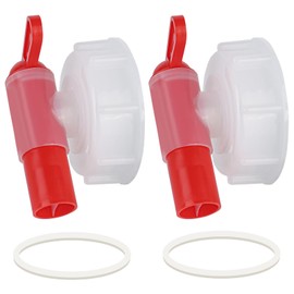 2 x Outlet Tap, Dosing Tap, DIN61 for Outlet Tap/Dosing Tap for 15-60 Litre Canister, Outlet Tap Canister/Canister Tap as Practical Dosing Aid - Canister Tap White/Red