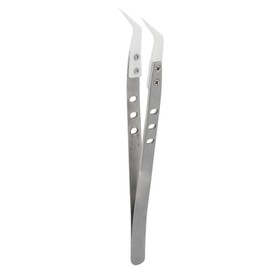 KGX TC002 Electrical Repair Tweezers Stainless Steel Insulation 3 Holes Professional Tweezers Sewing Tweezers Curved Tip
